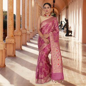 Chiniya Silk Jaal work Upada Saree